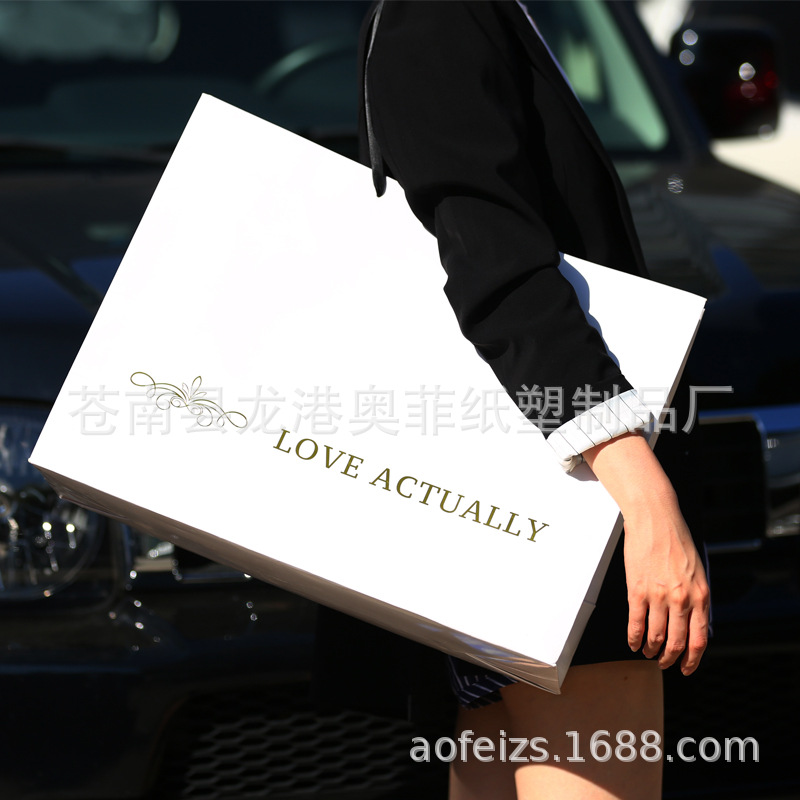 定制大号礼品袋手提袋纸袋服装羽绒服秋冬装购物包装袋子定做logo