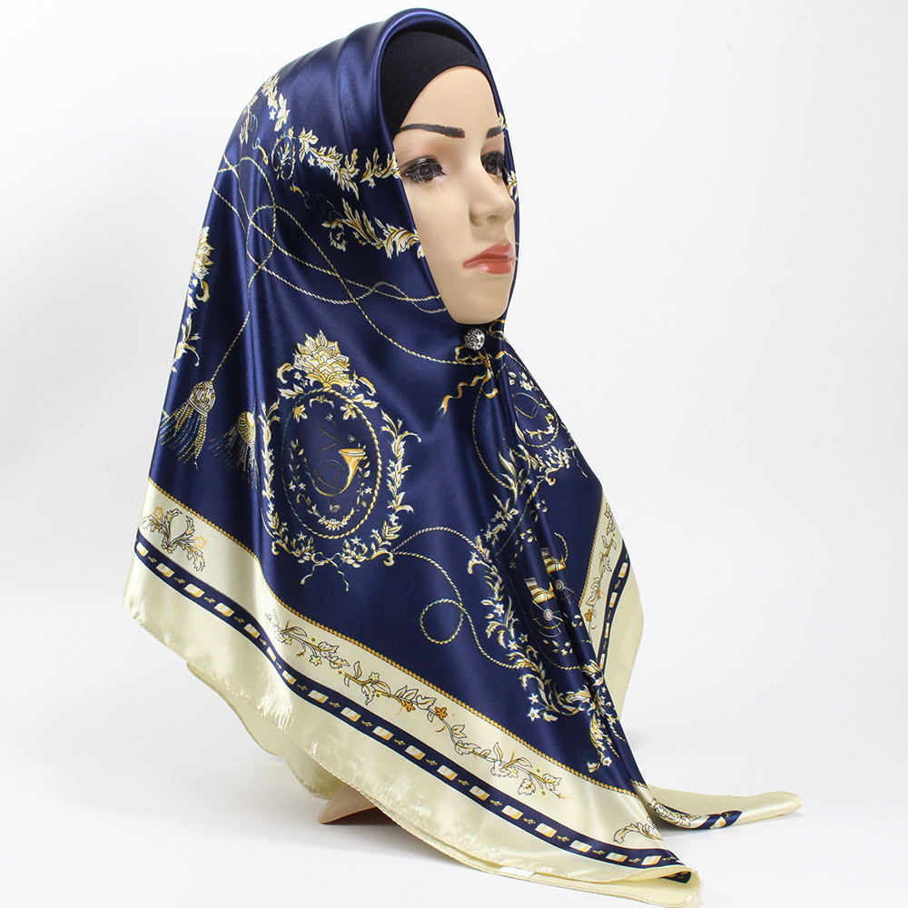 Summer Season Women's Elegant Geometric Satin Printing Scarves & Gloves