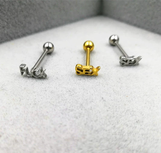 Physiological tongue piercing stainless steel