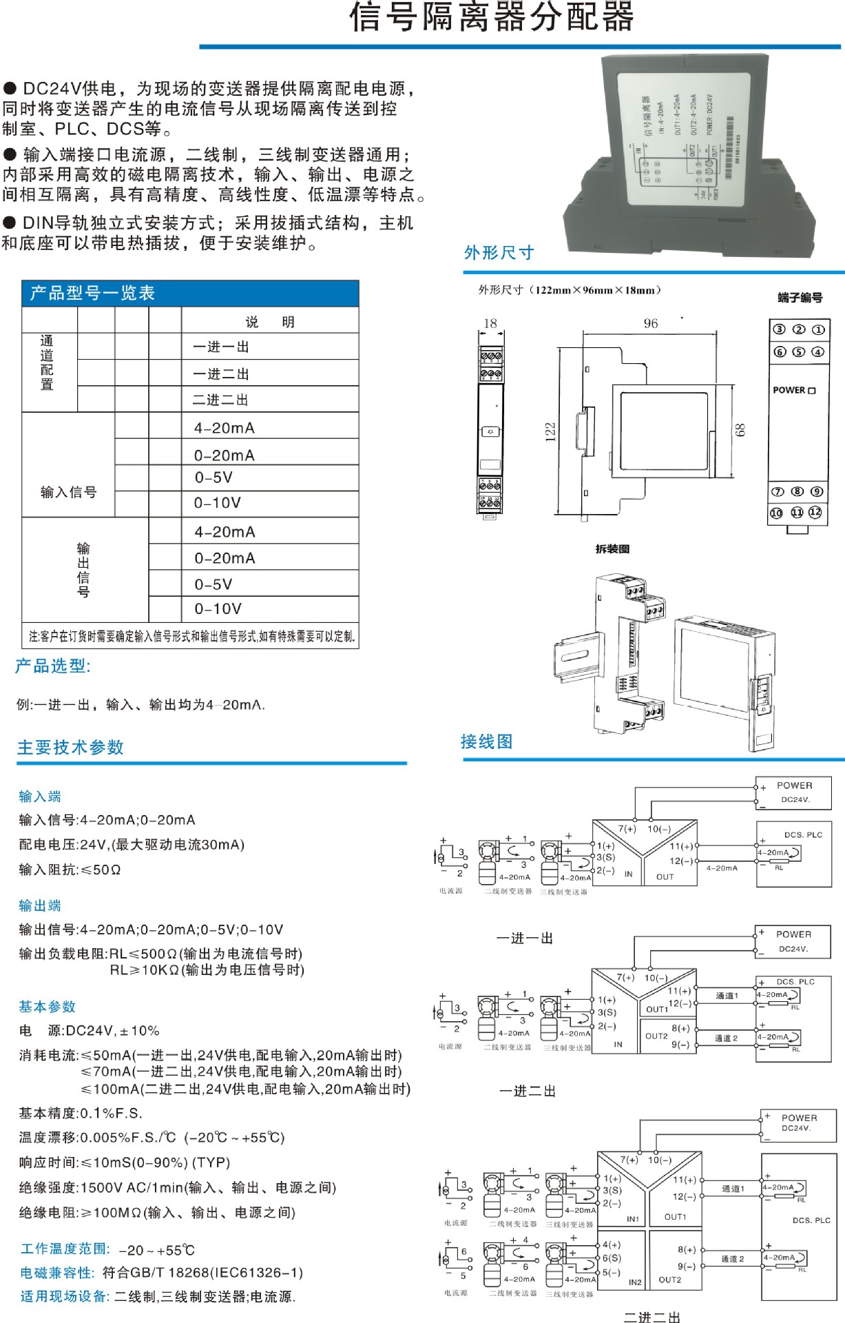 拔插信号分配 隔离器