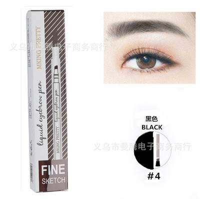 Four-headed eyebrow pen with very fine carving and four-pronged eyebrow pen with cross-border hot selling liquid eyebrow pen is waterproof and non-dizzy.