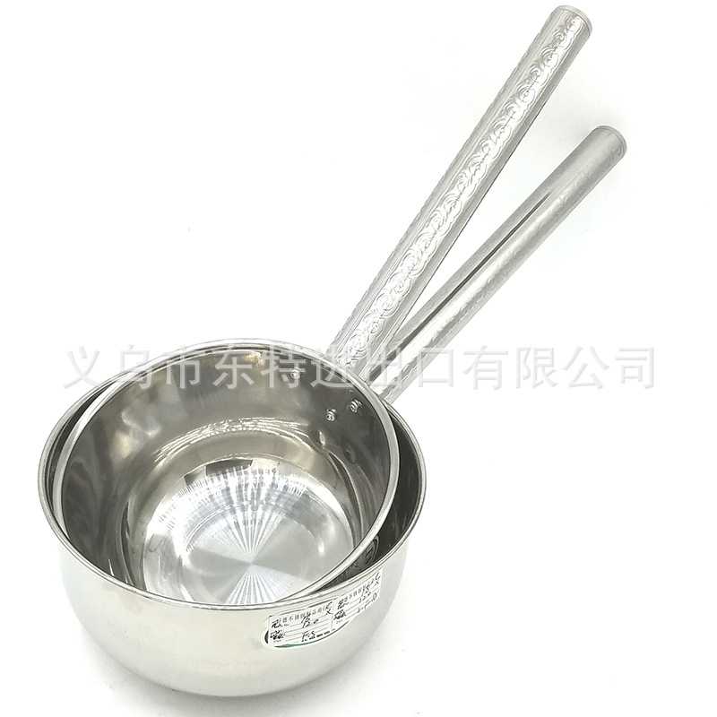 Factory direct sales of stainless steel flat-bottomed long-handled spoons, non-magnetic water ladles, kitchen and hotel extended handle water spoons, household soup spoons detail image 3