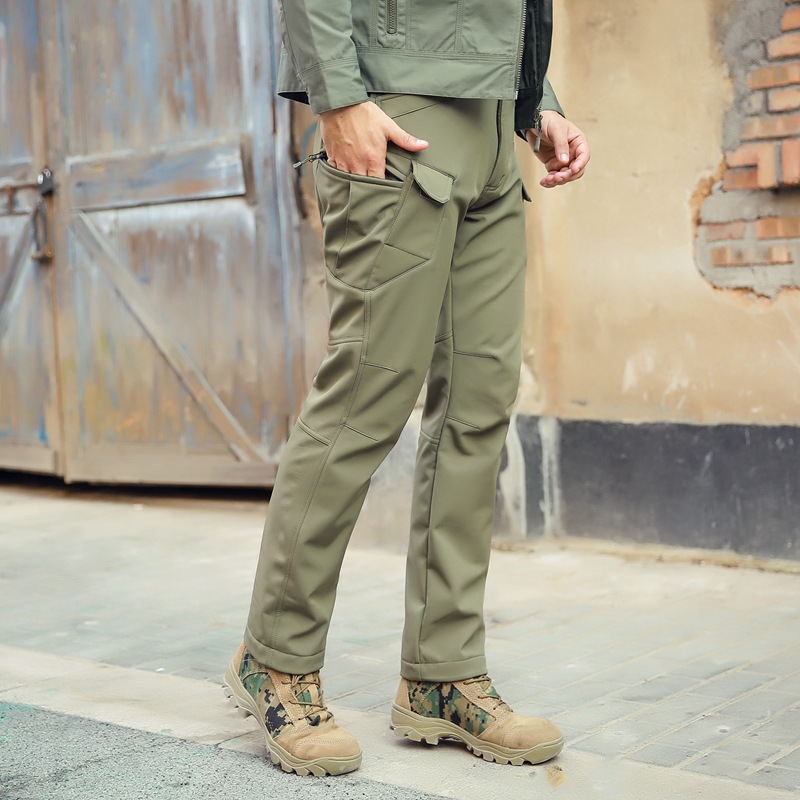 Man's clothing Archon Outdoor sharkskin soft shell pants Tactical Army Leggs Assault pants Waterproof warm men's camouflage_viptrois.com