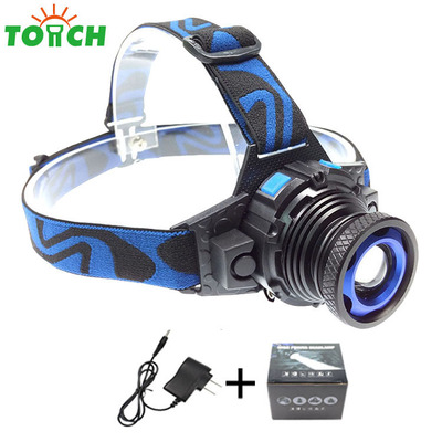 厂家直销调焦内置电池充电led强光头灯新款防水钓鱼灯T6大功率