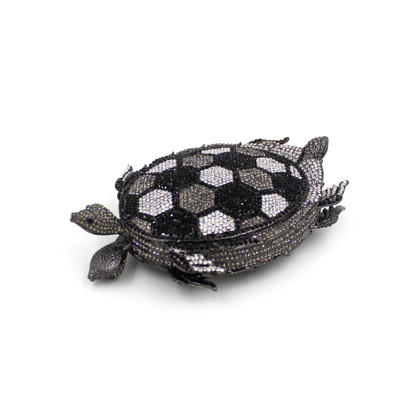 Túi clutch nữ đính đá pha lê thủ công dự tiệc — xanh lá cây, Vàng ánh, Đen ánh, màu đen chi tiết 6