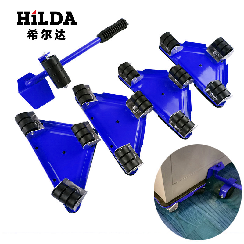 Hilda triángulo de hierro móvil herramienta móvil portátil herramienta de movimiento pesado muebles en movimiento CONJUNTO DE 5 piezas