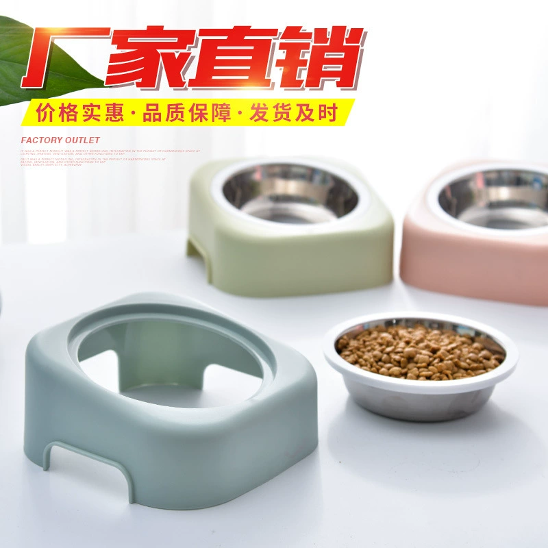 Предпочтительный сорт пластика двойного слоя двойного назначения из нержавеющей стали миска для домашних животных одинарная чаша для собак миска для кошек косая чаша для кошек