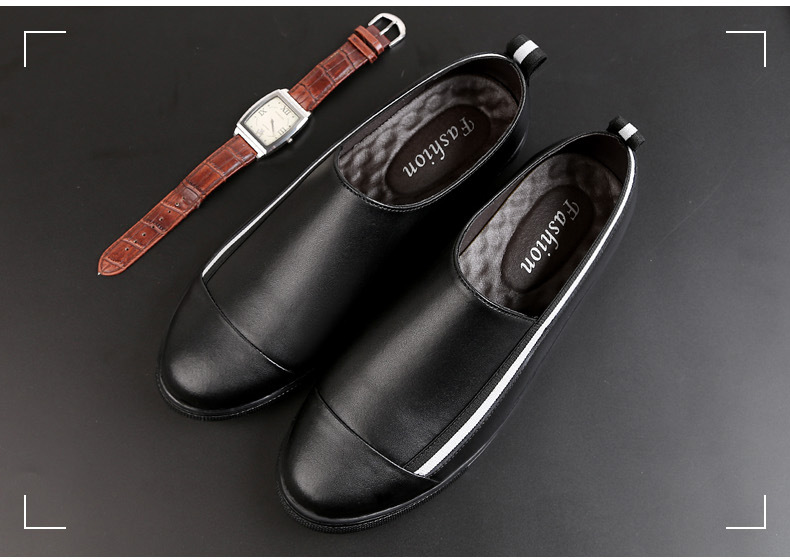 Chaussures pour hommes Été Nouvelles chaussures en cuir de vache pour hommes Chaussures décontractées à la mode coréenne Chaussures grande taille_voghion.com