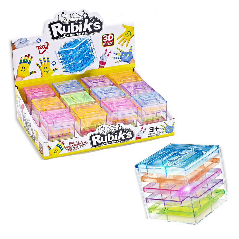 Bola de equilibrio de inteligencia de 5,5 CM para niños de Venta caliente transfronteriza Bola de laberinto de Palma Juguete de descompresión de cinco capas transparente