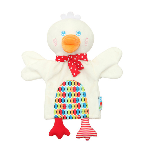 Cute cartoon animal hand puppet plush toy doll monkey frog duck comfort towel manufacturer wholesale