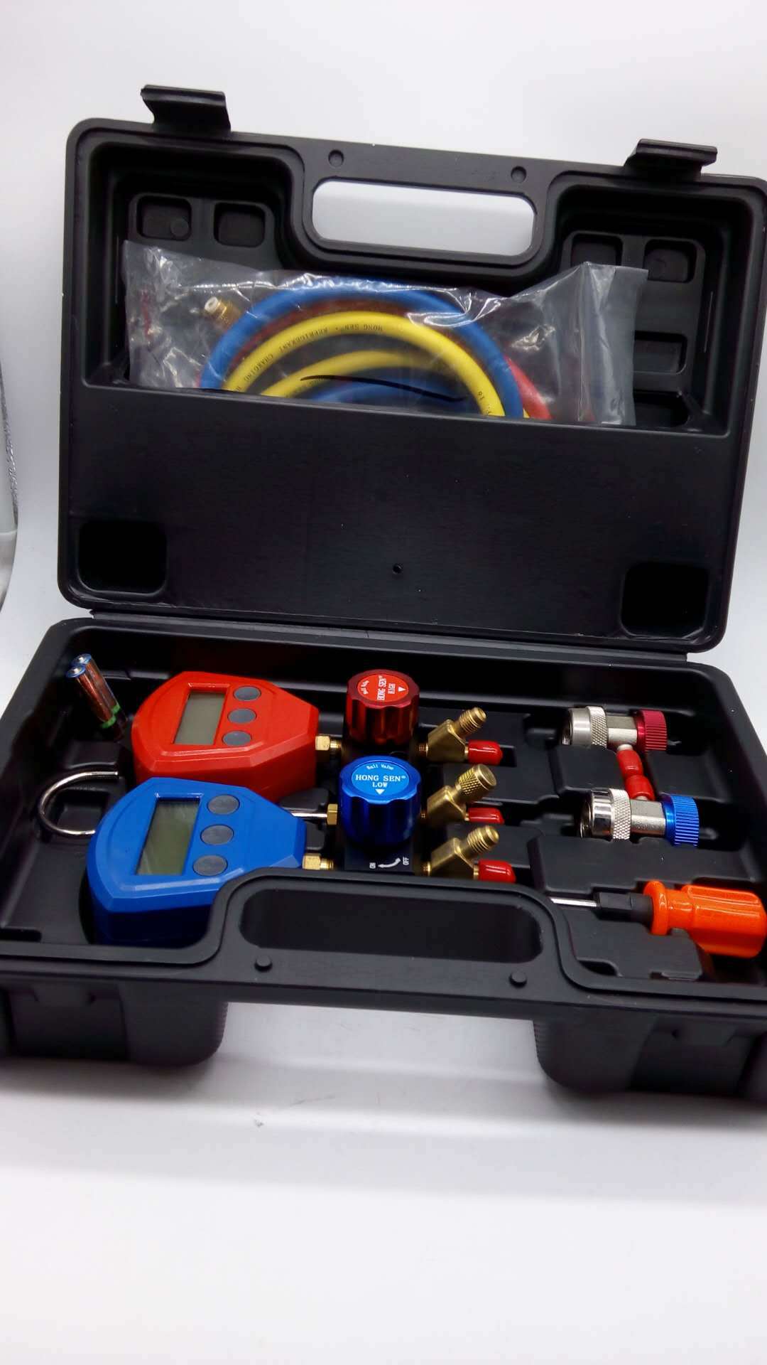鸿森汽车空调加氟双表HS-5200A 压力表 空调加氟工具套