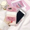 Application of Apple 7plus plush inlaid Diamond TPU all -inclusive soft shell iPhone14 imitation rabbit hair full bag long striped hair shell