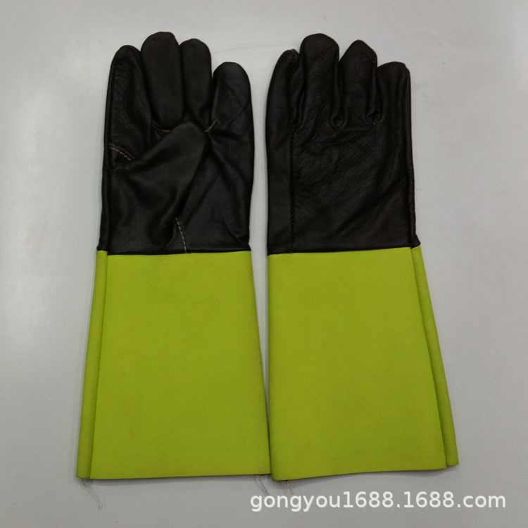 泡沫袖革深色家私全皮电焊手套劳保焊工作防护牛皮烧焊手套焊工