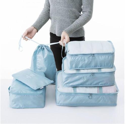 旅行收纳袋行李内衣收纳袋整理袋旅游衣物衣服收纳包套装(六件套)