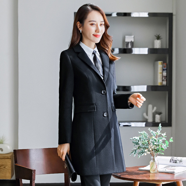 Thicken coats wool autumn winter new professional work clothes 