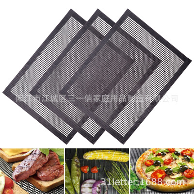 Amazon selling Grill mat Teflon High temperature resistance grid Barbecue pad BBQ Mesh pad