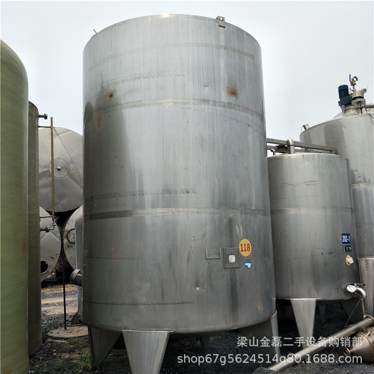 出售二手卧式不锈钢储罐 二手不锈钢配料罐 二手不锈钢配液罐