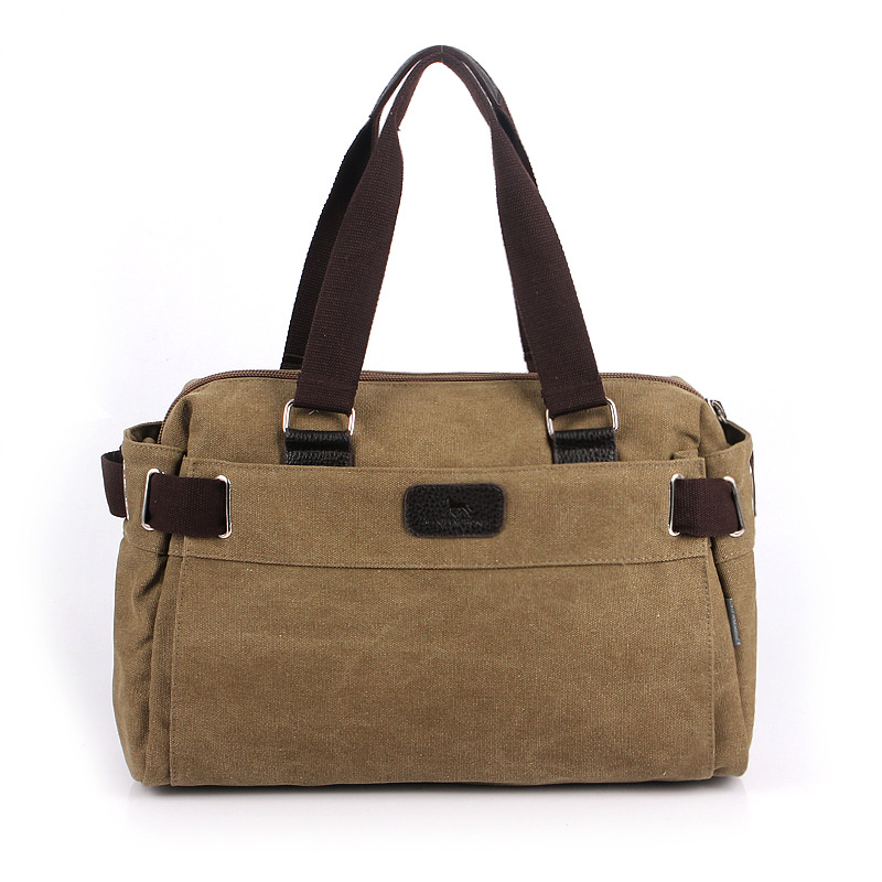 一件代发2022新款帆布单肩包男士 韩版大容量帆布手提斜跨包通勤|ms