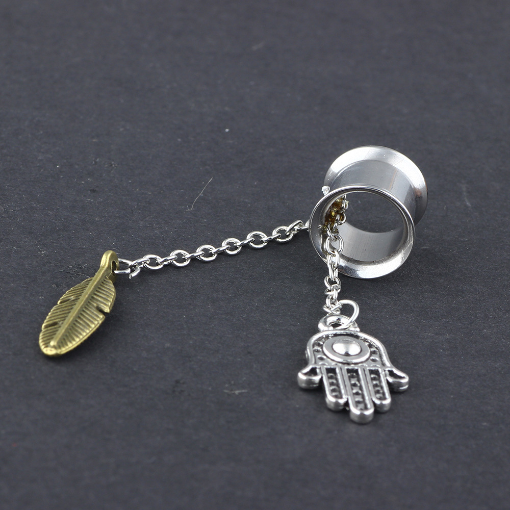 New Pendant Auricle Stainless Steel Ear Expansion Body Piercing Jewelry Palm Ear Plug detail image 9