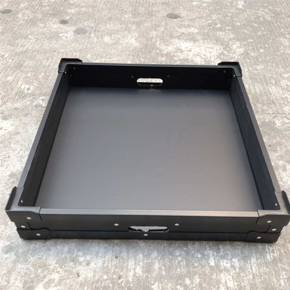 定制塑料中空板 广州防静电周转箱茂名中空板pp黑色钙塑骨架箱