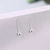 s925纯银耳线小圆珠耳坠女长款超仙精致流苏耳坠简约百搭韩国耳饰|ms