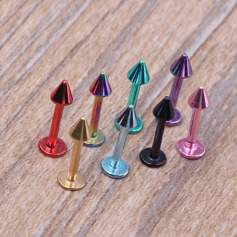 Labret stud lip piercing jewelry styling detail