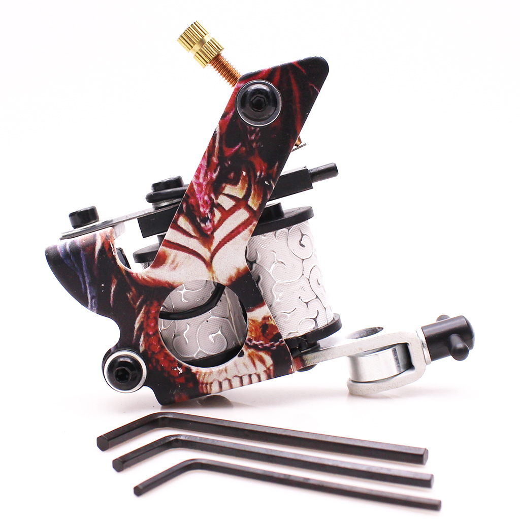 丹汇个性骷髅图案纹身机 刺青机器 铸造纹身机 纹身工具 纹身器材