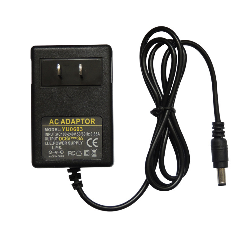 Supply 6V3A switching power adapter wall type 6V3000mA DC power supply with overcurrent short circuit protection
