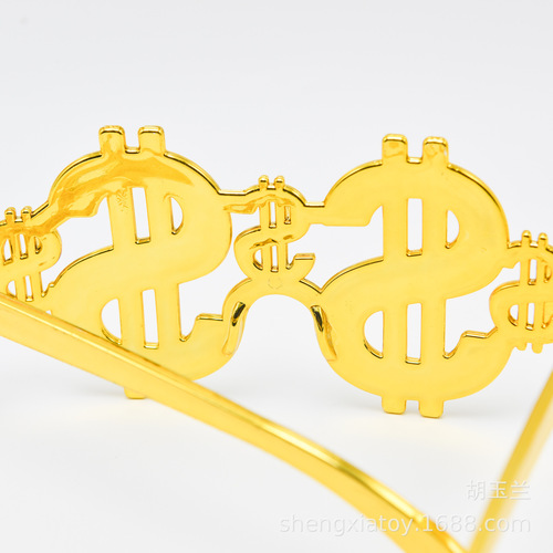 Cross-border electroplated dollar glasses toys Halloween stage party dress up cos props punk style dress-up artifact