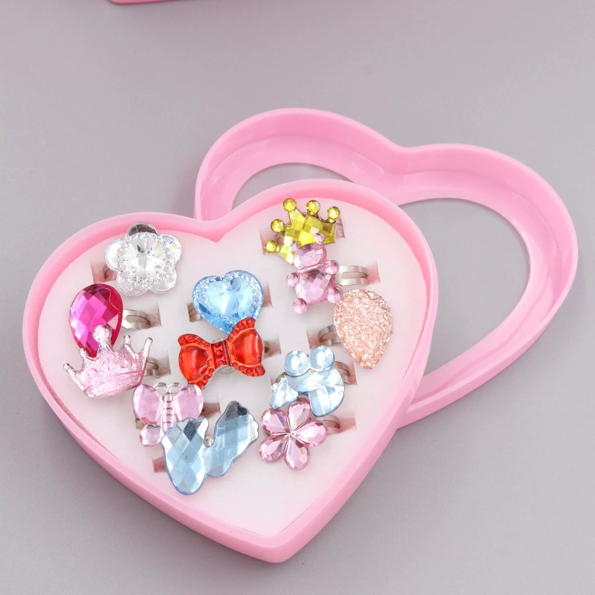 Children's wedding ring, artificial ring with stone, 36, with gem, diamond encrusted