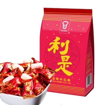 嘉顿利是糖袋装300g新年休闲草莓味夹心硬质糖果婚庆结婚喜糖年货