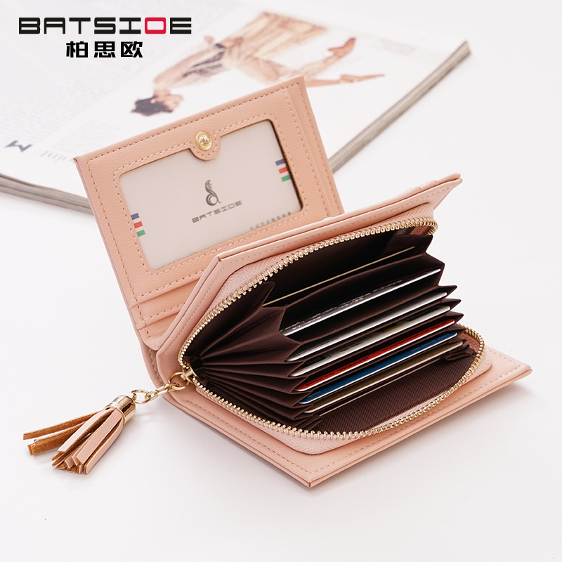 Korean style women's wallet tassel pendant short organ multi-card student wallet buckle wallet popular Factory wholesale