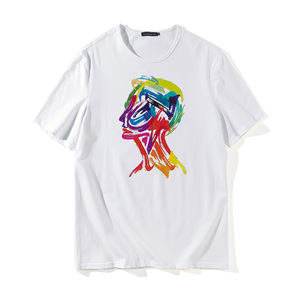 Fashion Creative Abstract Portrait Printed Short-sleeved T-shirt 