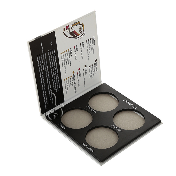 简单小巧纸质正方形翻盖磁铁眼影盒4色颜色规格可定制