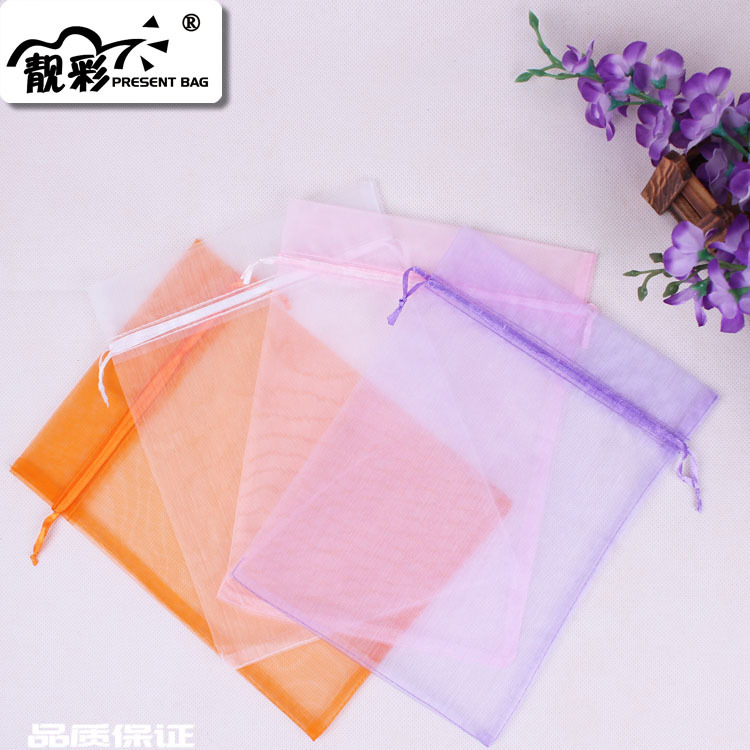 Produce supply gift Bundle pocket Facial mask monochrome Beam port Organza bag Drawstring Beam port Jewelry bags 25x35