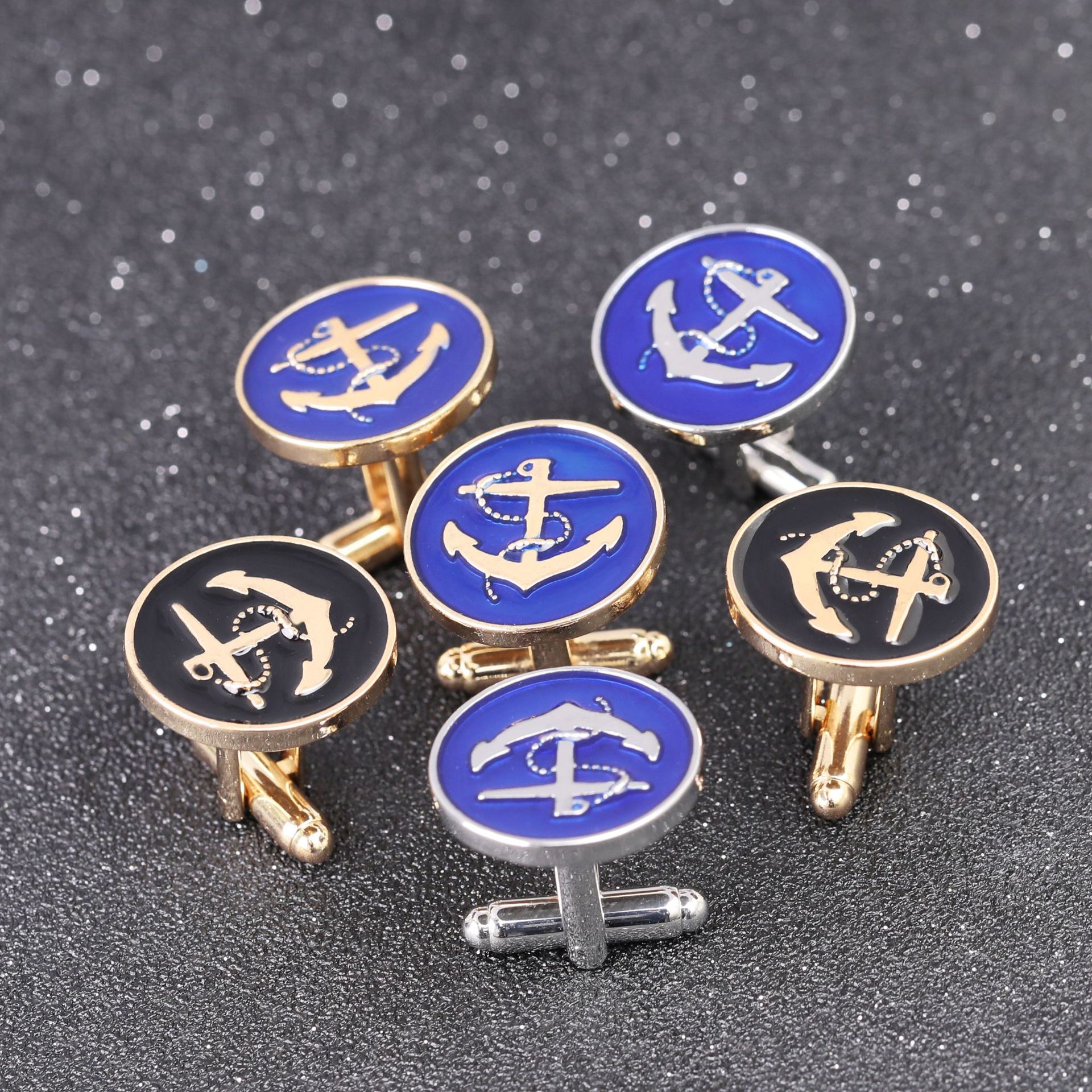 European and American jewelry new fashion Men's French shirt anchor Cufflinks men's shirt Cufflinks wholesale