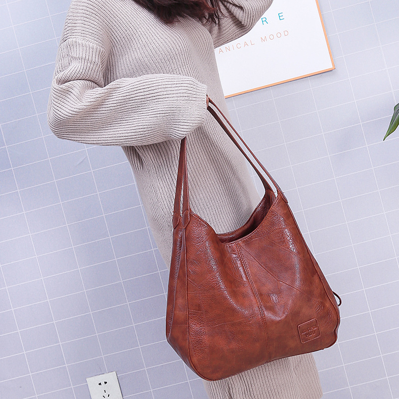 New Trendy Soft Leather Shoulder Bag Large Capacity Versatile Fashion Messenger Bag Korean Ladies Handbag