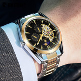 保西尼 Механические мужские модные универсальные водонепроницаемые механические часы для отдыха, полностью автоматический