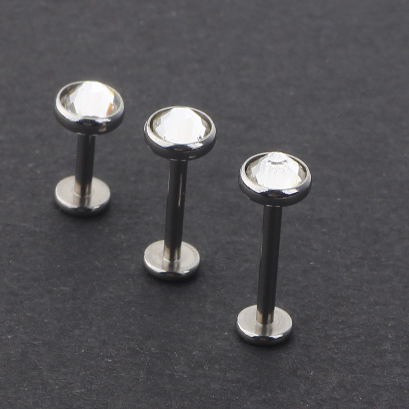 White Flat Head Ear Nail Lip Nail Eyebrow Nail 316L Surgical Steel Body Piercing Jewelry Set detail image 7