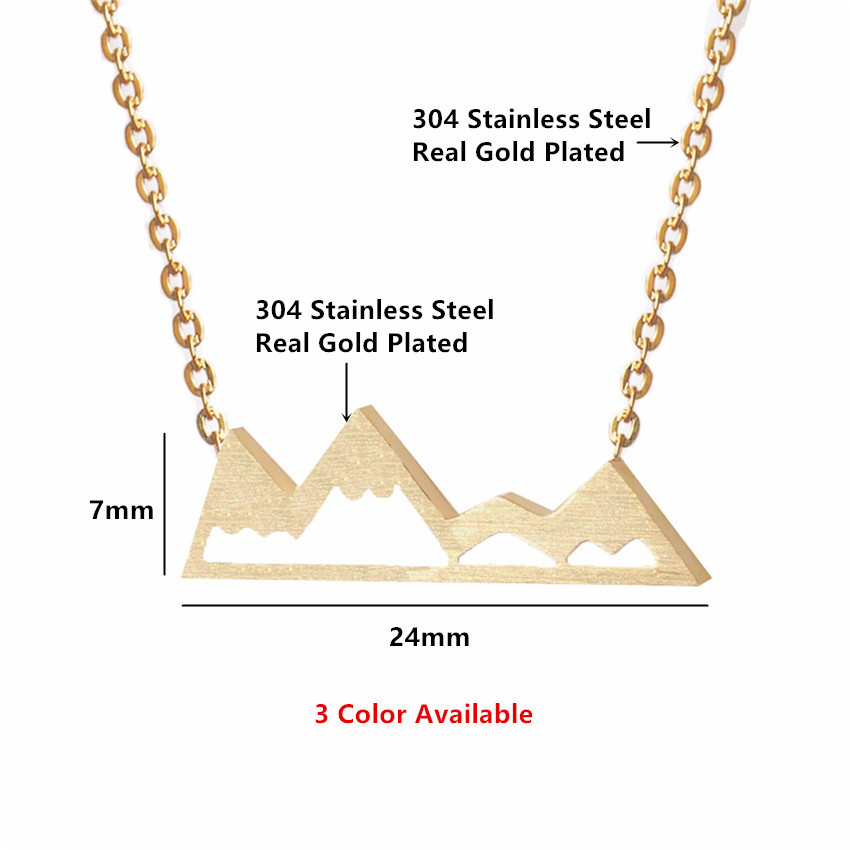 Best Selling Outdoor Personality Small Mountain Peak Necklace Bracelet Set Shanlianshan Bracelet display picture 6
