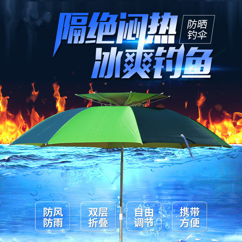 爱默森户外防雨防晒万向折叠钓鱼伞2.2米遮阳垂钓伞渔具用品批发|ru