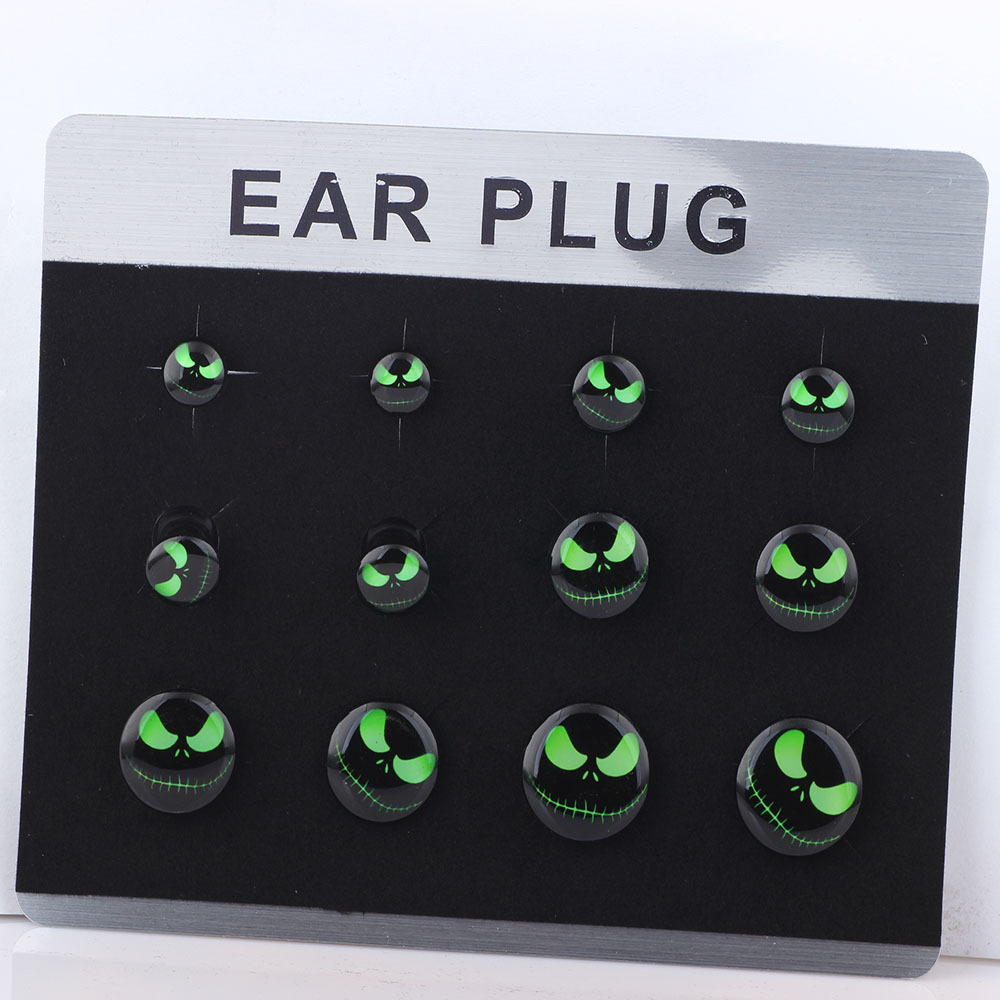 Trendy Punk Geometric Acrylic Ear Plug Tunnels - Dropping Oil Logo Cylindrical Pulley Ear Expansion Jewelry 8# detail image 11