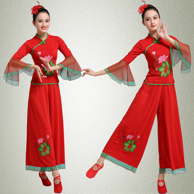 square dance clothing Younger service costume 2018 new pattern Middle and old age Fan Nation Classical dance suit
