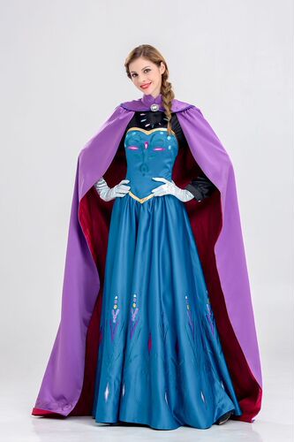 Frozen Elsa's Adult Ceremony Halloween Costume, Princess Anna Dress Performance Costume