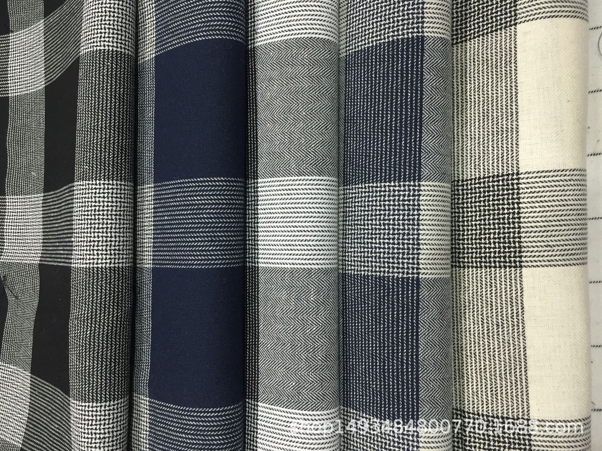 21支全棉斜纹格子时装衬衫男女装面料均可现货供应