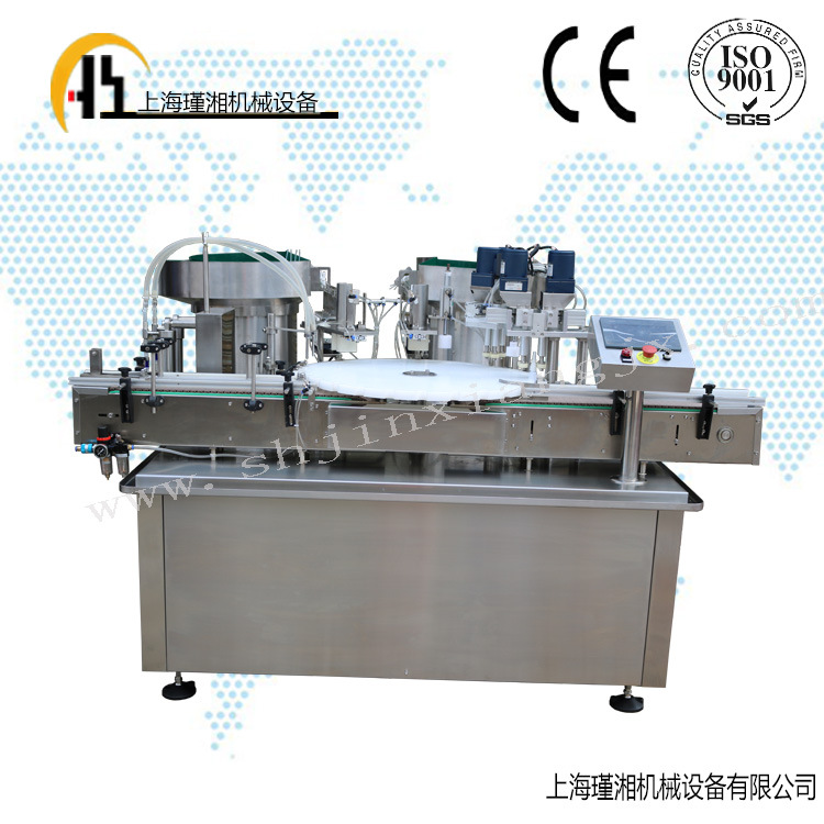 多头全自动活塞式液体灌装机 全自动喷雾剂理瓶灌装压盖旋盖机