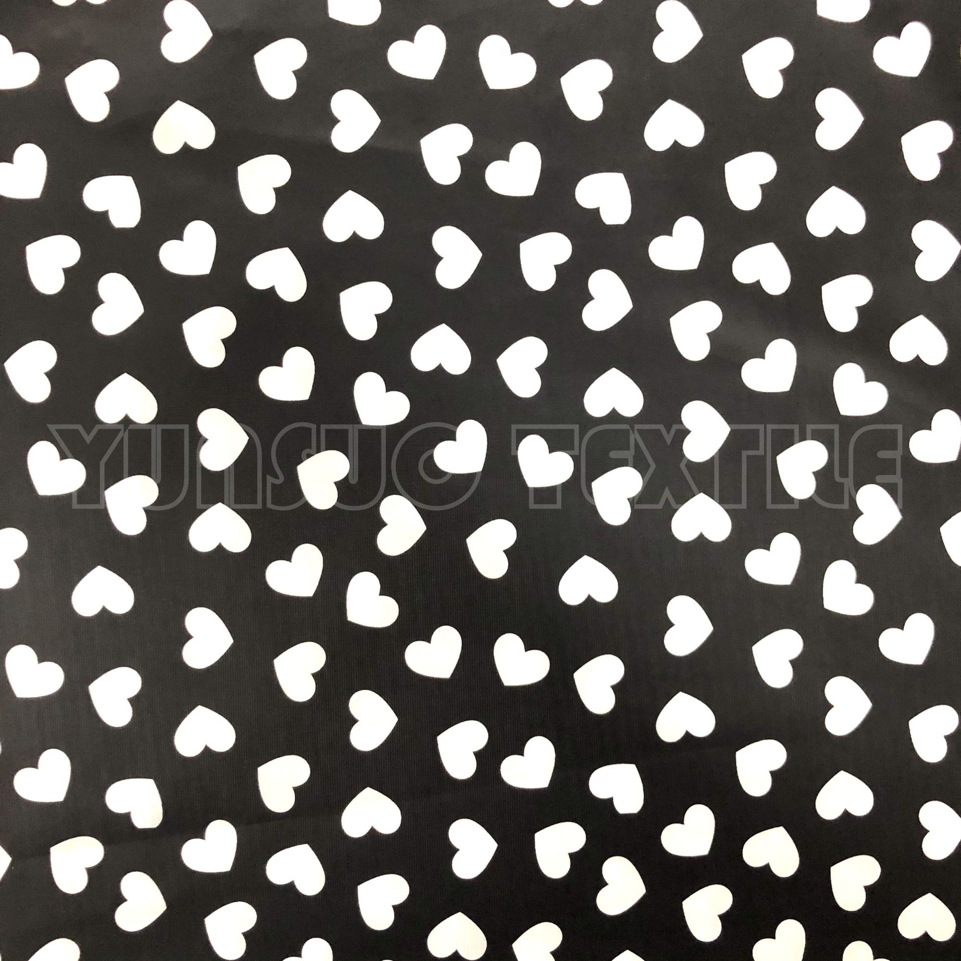 PU心形印花图案 人造革干法印花