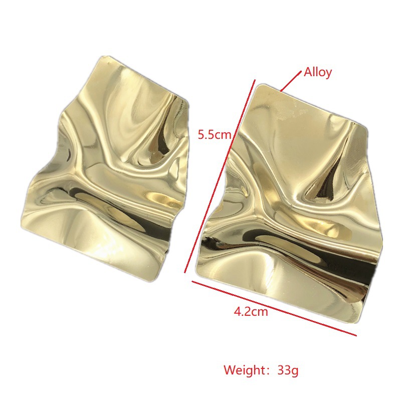 36g Weight 1 Pair Casual Simple Style Geometric Pleated Alloy Ear Studs