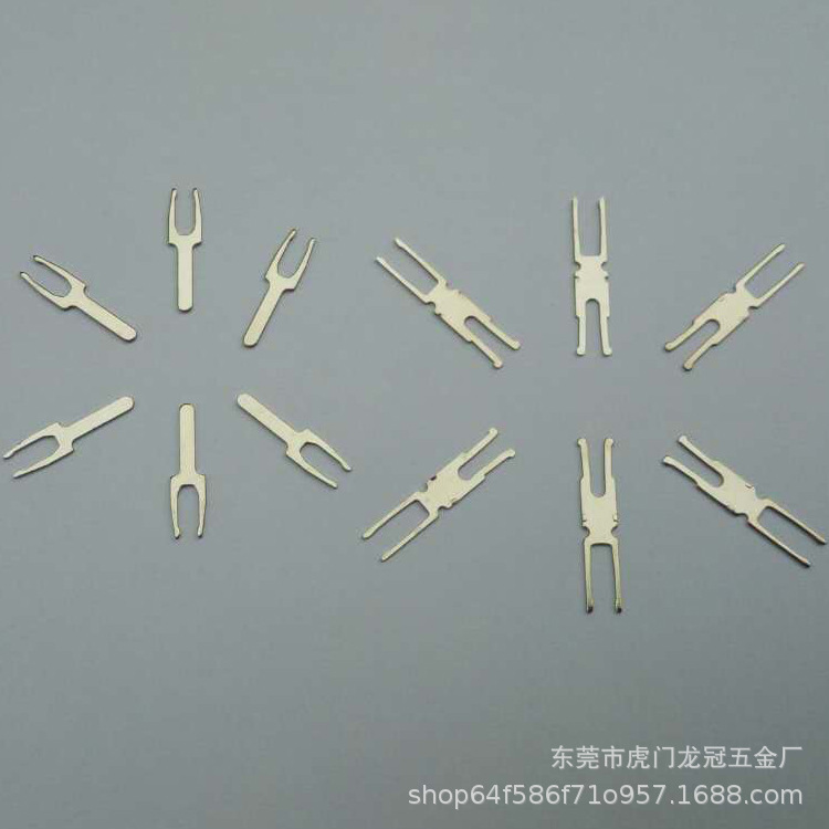 五金冲压件加工厂家订制弹片冲压端子小铜片音叉片左声片右声片