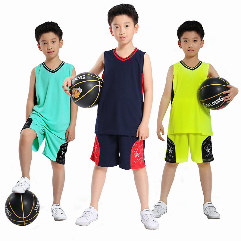 批发篮球服套装定制男儿童运动训练服比赛队服童装篮球衣diy印字|ms
